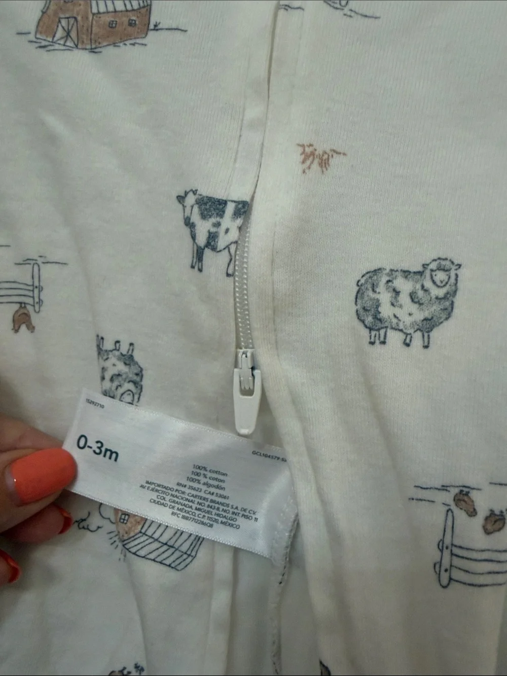Carter’s Animal farm zoo elephant Footie Pajamas sleepers lot bundle set of 2